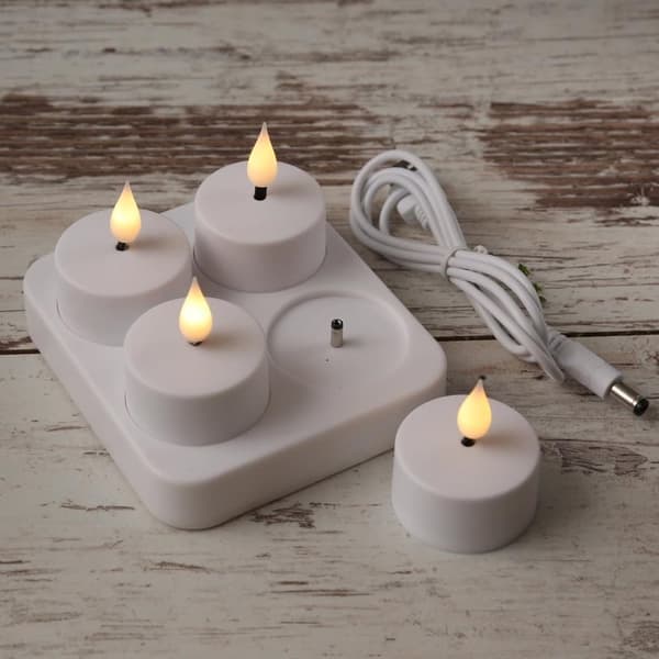 Rechargeable LED Mood Lights with Remote Control - 4-Pack