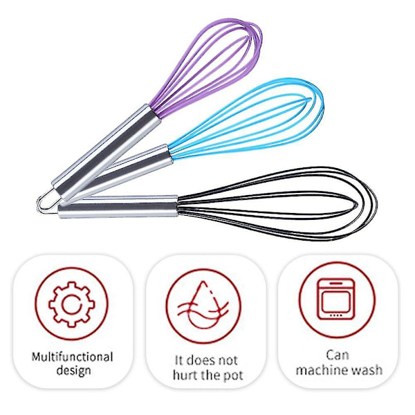 3 stk. Meget robuste kjøkken silikon visp ballong visp