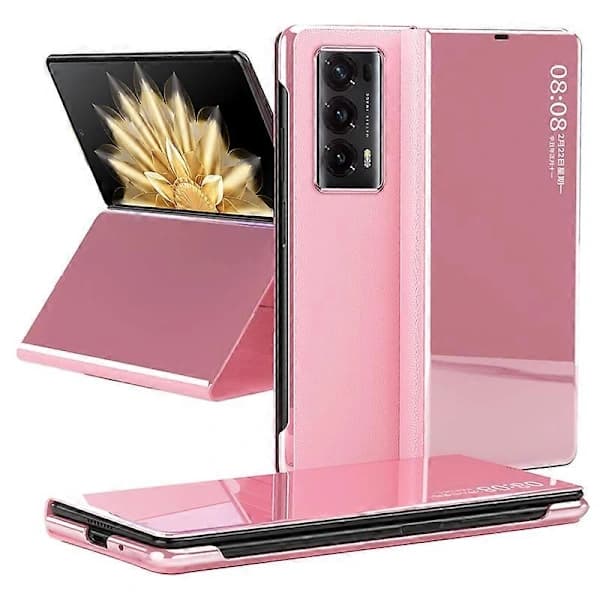 HA~Speiloverflate Telefondeksel for Honor Mag V2 5G PC Visningsvindu Flipp Telefonbeskyttelse med Stativ