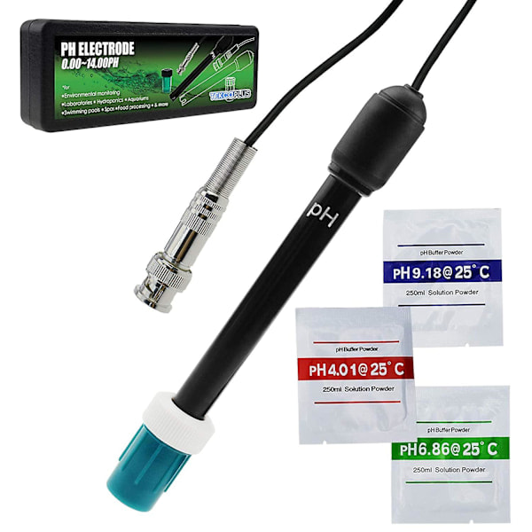 /HH/kryc-Ph-elektrode med 300 cm langt kabel og BNC-stik til pH-måler (BNC pH-elektrode)