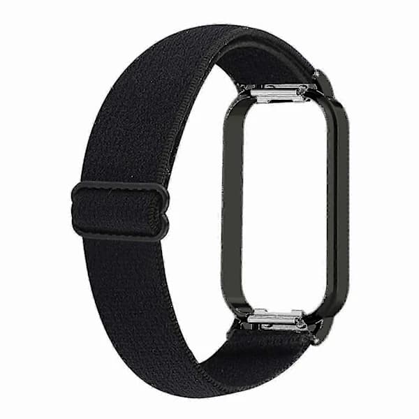 HA~Säädettävä elastinen nailoninen kellon ranneke Redmi Band 2:lle, hengittävä älykellon ranneke musta
