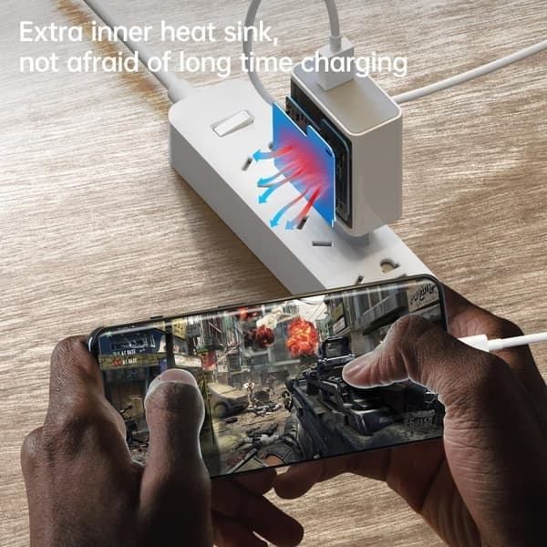 Lader - Hurtiglader - 120W lader - Lader + kabel - Europeisk reiseadapter