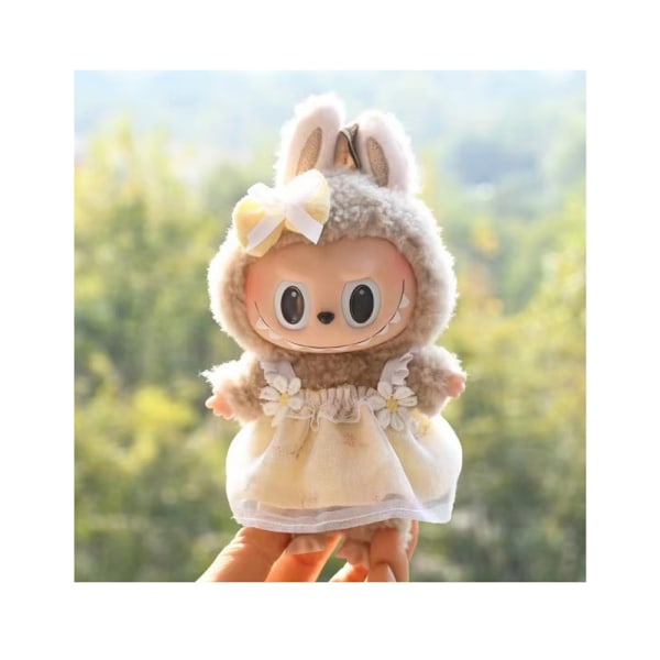 [HH] Korkealaatuiset Söpö Mekko Asu Vaatteet 17cm Pehmolelu Nukke Väri Ruudullinen Labubu Nukke Vaatteet 79.(Just clothes)