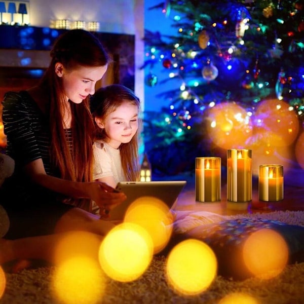 10, 12,5 ja 15 cm (4, 5 ja 6 tuumaa) liekittömät LED-vilkkuvat valot kaukosäätimellä ja ajastimella, 3 kappaleen setti, paristokäyttöiset sähkökynttilät/HH/