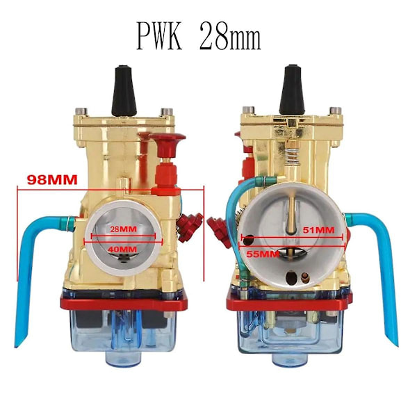 Universell förgasare med kraftmunstycke för Pwk 28mm 2t 4t 75cc-250cc