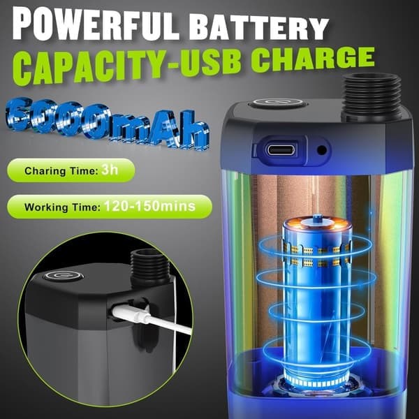 Bærbar campingdusj - Bærbar dusj for camping - 6000mAh