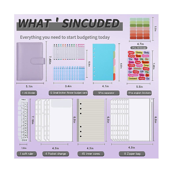 Prickig Journal Kit, A6 Rutnät Journal Lösblad Med, Färgad Penna, Stenciler, För Journal Dagbok