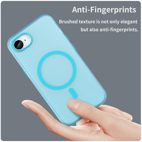 iPhone 16e Cover MagSafe Slim Mat Blå 40 40