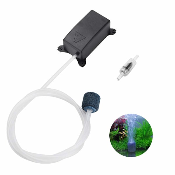 Akvariepump, luftpump för fiskakvarium, hydroponisk syresättare med luftslang, luftsten, luftbubbler, backventil