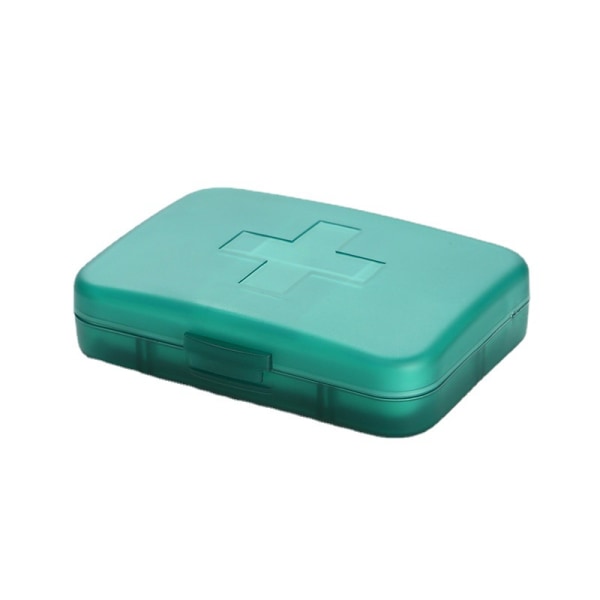 Bärbar pillerlåda - 1 stycke, storlek: 9,2 cm*6,5 cm*2,2 cm, material: plast, färg: grön