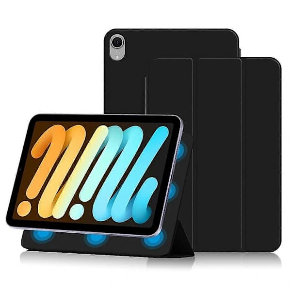 HA~Etui til iPad mini (2024) Magnetisk fastgørelse PU Læder Tri-fold Stativ Stødsikkert Beskyttelse - Sort