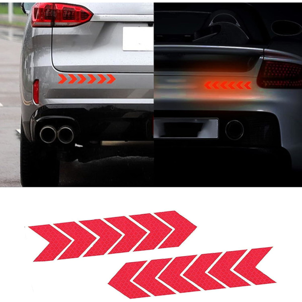 Universal Car Reflective Sticker Super Reflective Bumper Body Side Stickers Arrow Anti-Collision Strips Warning Reflective Stickers, Motorcycles, Bike