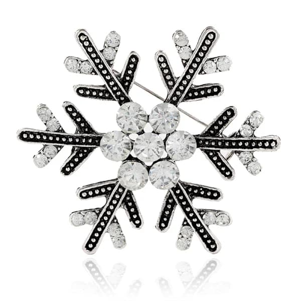 Vintage Mote Rhinestone Brosje for Kvinner Snø