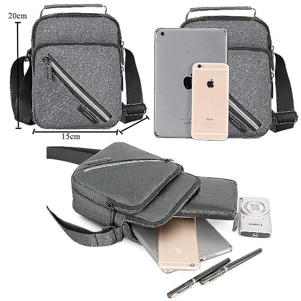 Herr Crossbody Väska Axelväska Mobiltelefon Axelväska (grå)