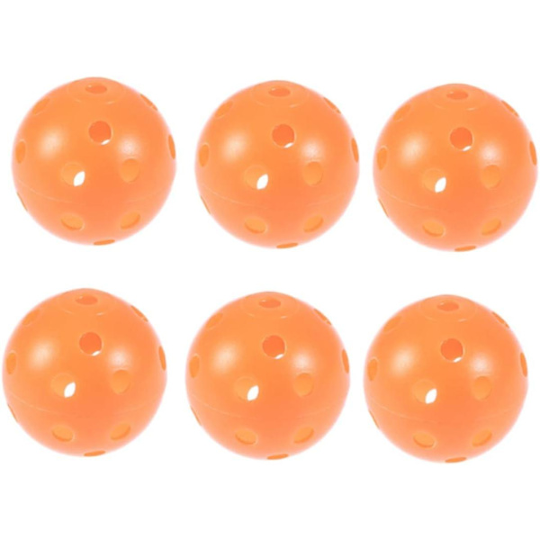 6 st set färgade golfbollar inomhus golfbollar utomhus picklebollar barnbollar tillbehör ihålig svingövningsboll för inomhusboll för utomhusplast