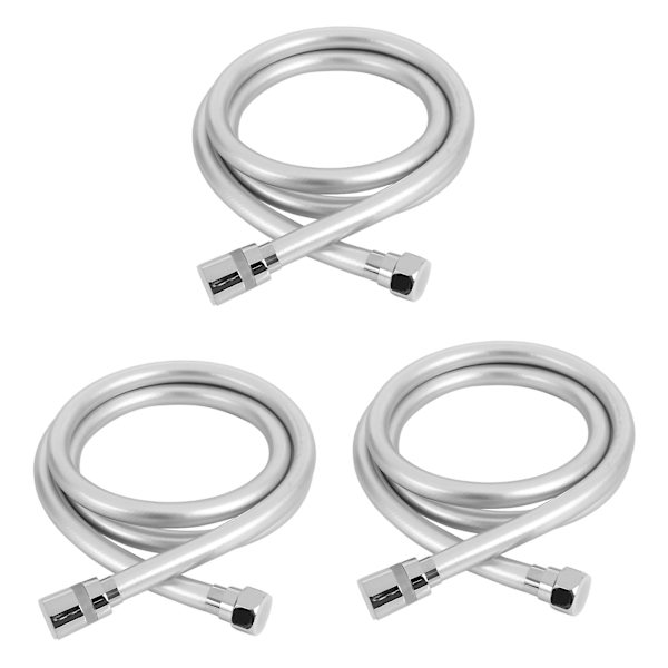 3x PVC Högtryckstjockning Anti-lindning Slät Duschsslang För Bad Handhållen Duschhuvud Flexi