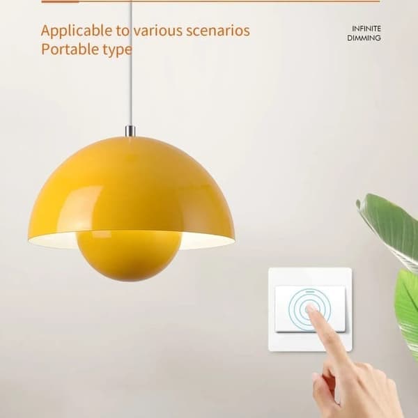 Moderne LED Loftlampe/Pendel 23cm – Halvcirkelformet Blomsterknoppsdesign med Justerbart Lys 3000K–6000K