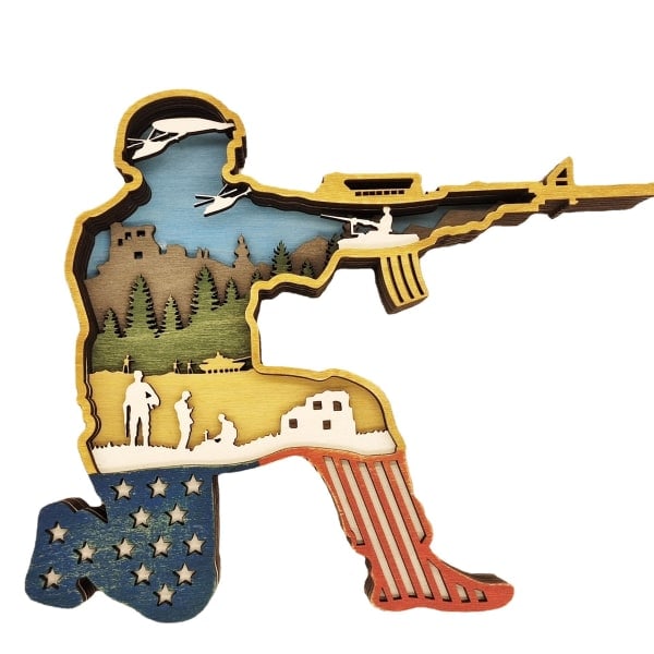 /HA/Skovdyr Træindretning Nordamerikansk flerlags ornament (Soldat)