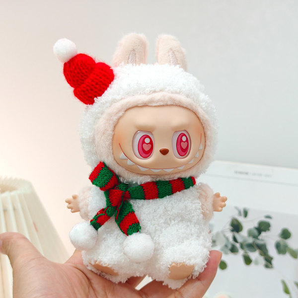 [HH] 17cm Labubu Docka Kläder Tillbehör Set Mini Docka Kostym Gåva Röd Liten Svan Panda Jumpsuit Uppsättning för DIY Samlare style 2