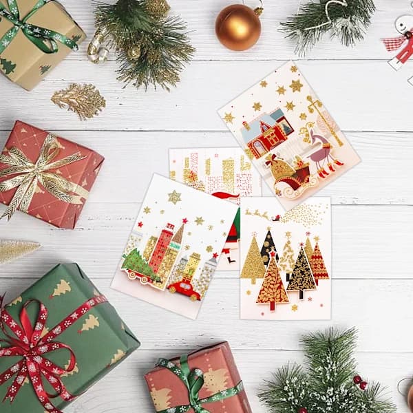 Christmas Music Short Pattern Beautiful Exquisite Lovely Three-Dimensional Greeting Card