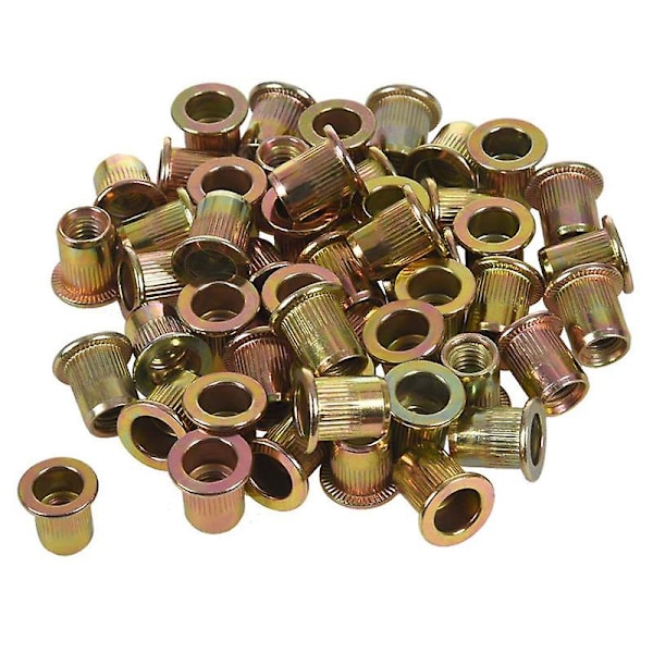 M6x12mm Flat Head Threaded Rivet Nut Insert Nutsert Fasteners 150 Pcs