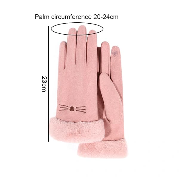 Vinterhandsker til kvinder, touchscreen-handsker vinter dame varme cykel touchscreen termiske handsker pink