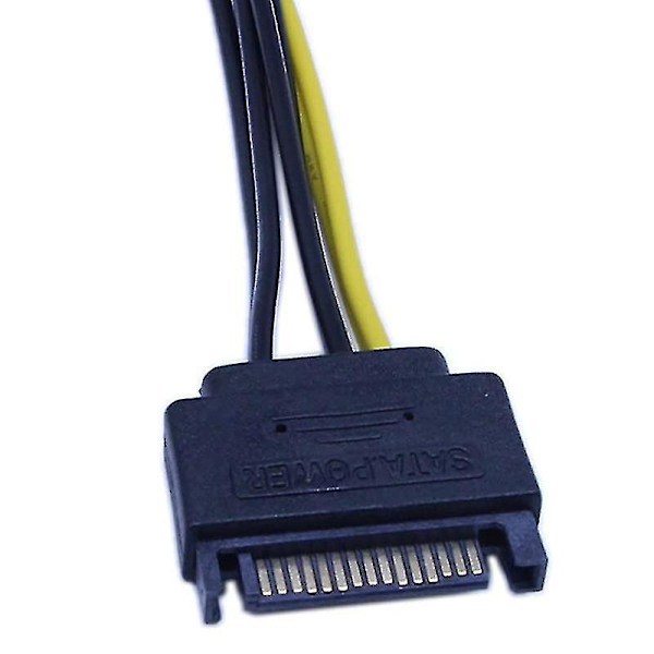 10 st Nya 15-pin Sata Hane till 8-pin(6+2) Pci-e Strömförsörjningskabel 20cm Sata Kabel 15-pin till 8 Pin Kabel 18