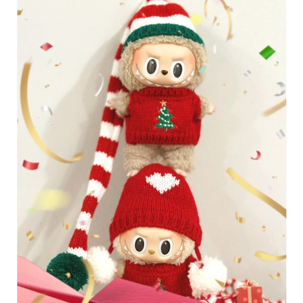 [HH]LABUBU Julkläder Överraskningsbox Söta Kläder Tecknad Jultema Kostymer Överraskningsbox Lämplig för 15cm POP MART LABUBU 15 cm-17cm labubu 4