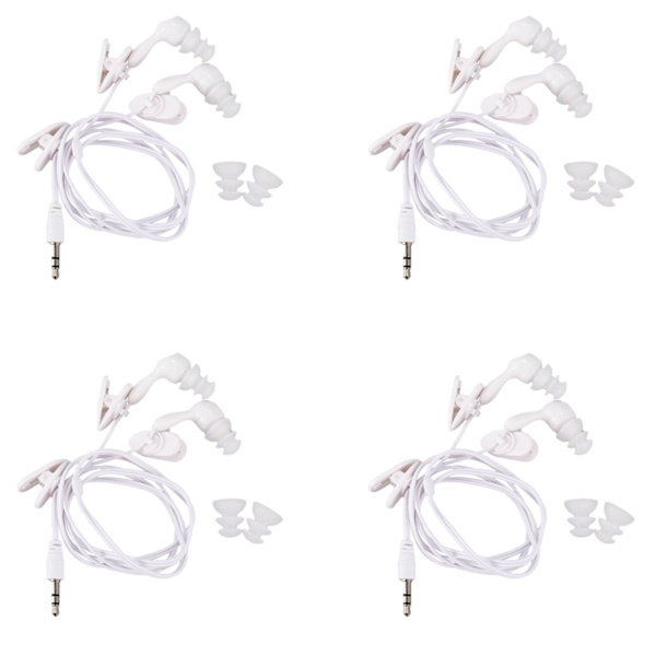 4x Vattentäta In-ear-hörlurar för Mp3 Mp4 Undervattens Vit