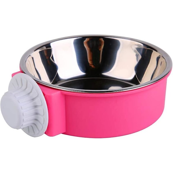 Crate Dog Bowl, Removable Stainless Steel Hanging Pet Cage Bowl Food & Water Feeder