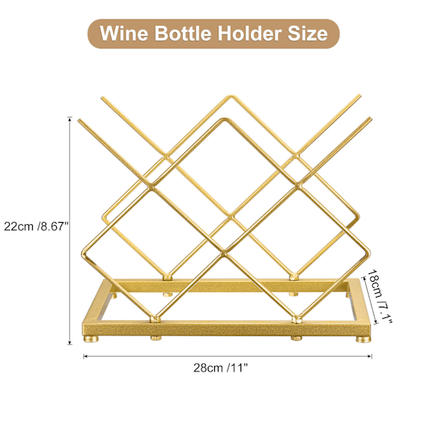 Viinipulloteline Pöydälle - 5 Pullon Moderni Kultametalli Pieni Viinipulloteline Pöytä Viinipullonpidike Teeline Kaappiin Komeroon