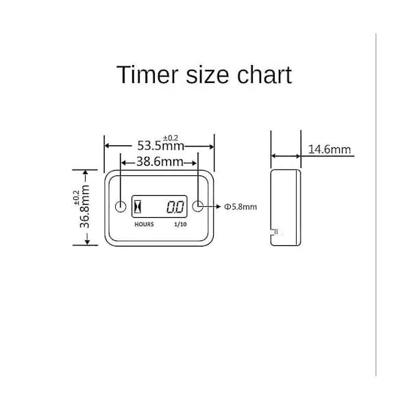 Vandtæt LCD Digital Timer Induktiv Timer til Cykel Motorcykel ATV Snescooter Motor, Sort