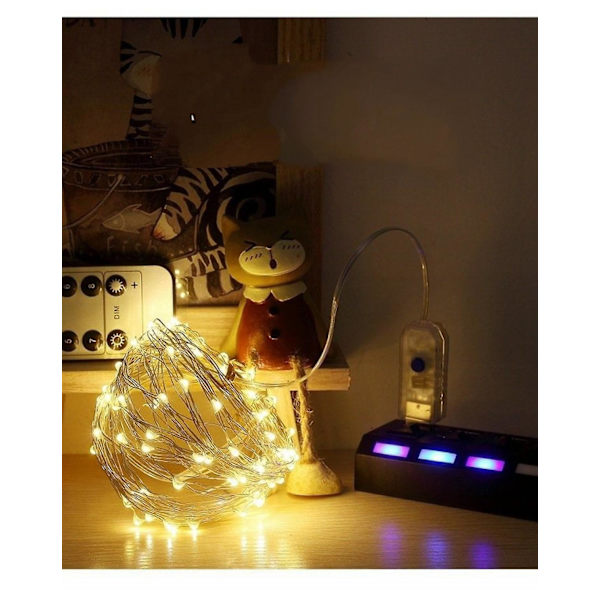 Ljusslinga, 50 LED USB-slinga i koppartråd för inomhus- och utomhusbelysning, sovrumsdekoration, bröllop, fest, jul, träddekoration