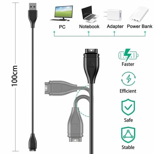 Oplader kompatibel med Garmin ur - Universal hurtigoplader
