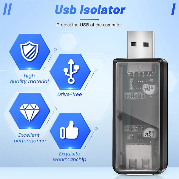 Adum3160 USB-isolatormodul USB till USB spänningsisolatormodul Stöd 12mbps, används för att isolera brus