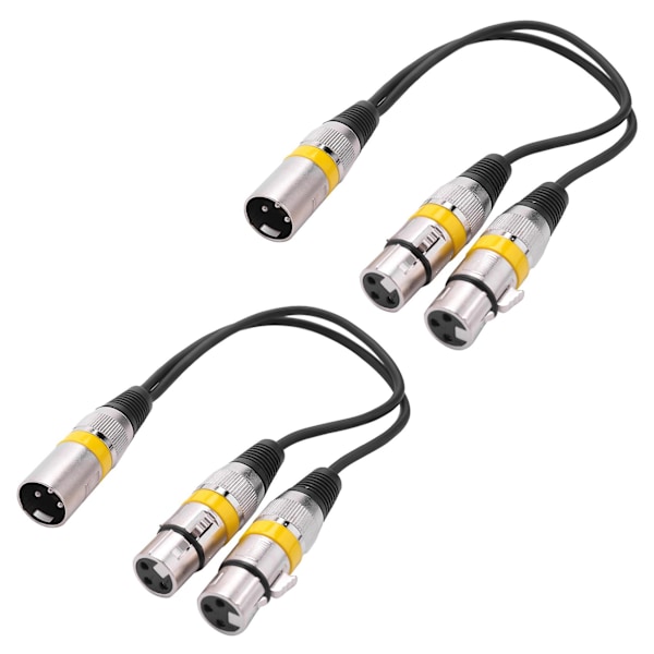 30cm 3-polet XLR Han til 2 XLR Hun Audio Forlængerkabel Y-Splitter