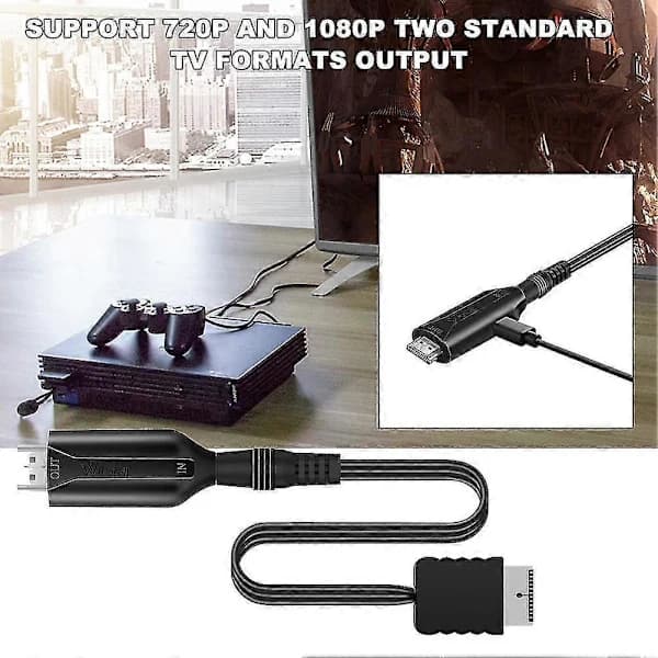 Til PlayStation 2 PS2 til HDMI-kompatibelt adapterkabel HD RCA AV Audio Video
