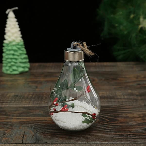 Jul LED Transparent Julkula Julgransdekoration Glödande Stil 6