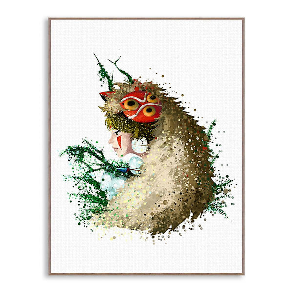 Wekity Forest Princess Väggkonst Canvas Tryck Affisch, Enkelt Mode Vattenfärg Konst Ritning Dekor för Hem Vardagsrum Sovrum Kontor och Barnrum