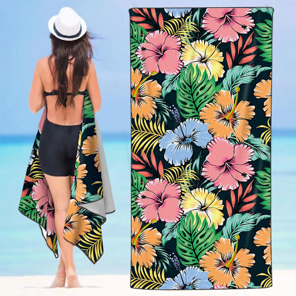 Leaves Tropical Print Quick Drying Beach Towel Swimming Beach Towel 3163 Inch, Ideal Gift For Best Friend Girlfriend (Flowers)