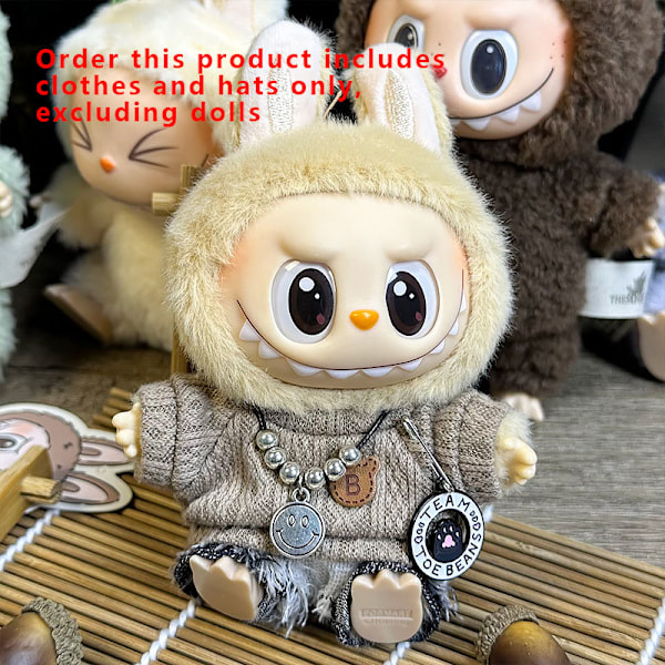 [HH] Labubu Kläder Universal Sittande Stående Plyschdocka Designkläder Tillbehör Blind Box Labubu Kläder style 15