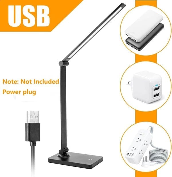 LED Desk Lamp with Touch Control - Dimmable Table Lamp for Home, Office & Bedroom
