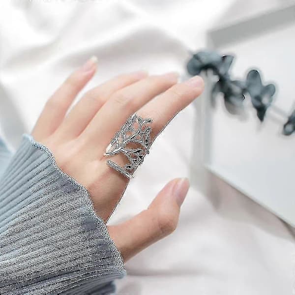 Innovativ Livets Träd Öppen Ring i Sterling Silver []