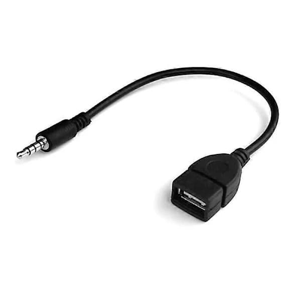 USB til USB Jack Adapter 3.5mm Han Auxiliær Stereo Lyd Jack Konverter Musik Kabel Stik, Egnet til Bilradio, Lyd CD E []