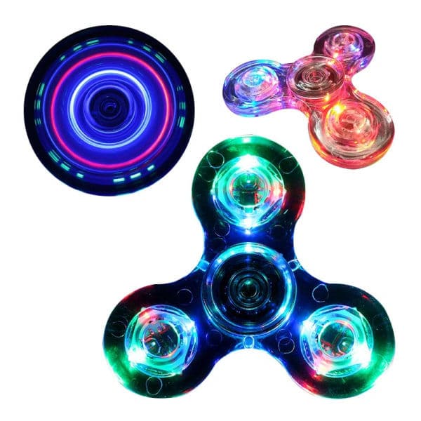 Lysende LED Fidget Spinner - Transparent