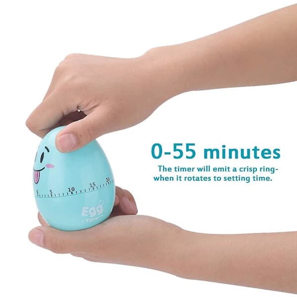 Kitchen Timer, 55 Minute Time Reminder Mechanical, Plastic Cartoon Cute Egg Manual Timer Kitchen Cooking Tools For Home Decoration