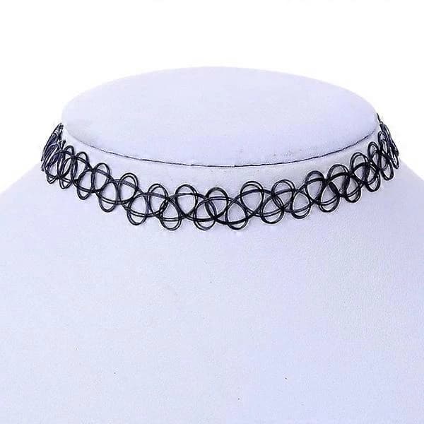 2-pakning Choker Halskjede - One size Svart one size