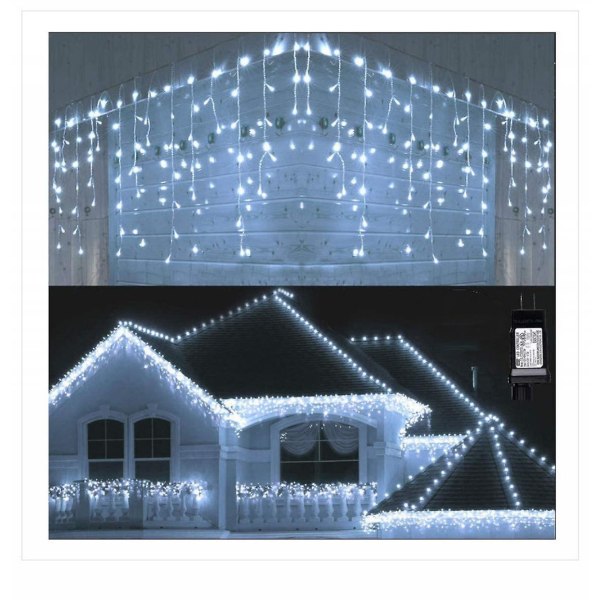Utendørs julelys - 360 LED-er 10 m juledekorasjoner fe-lys / Xmas-nettdrevne vanntette strenglys for hage uteplass