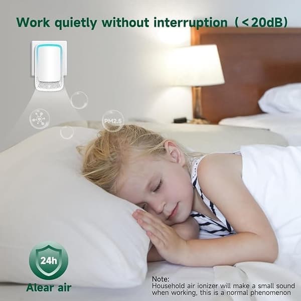Portable Air Purifier with Ion Function - Removes Dust Particles, Pollutants & Odors