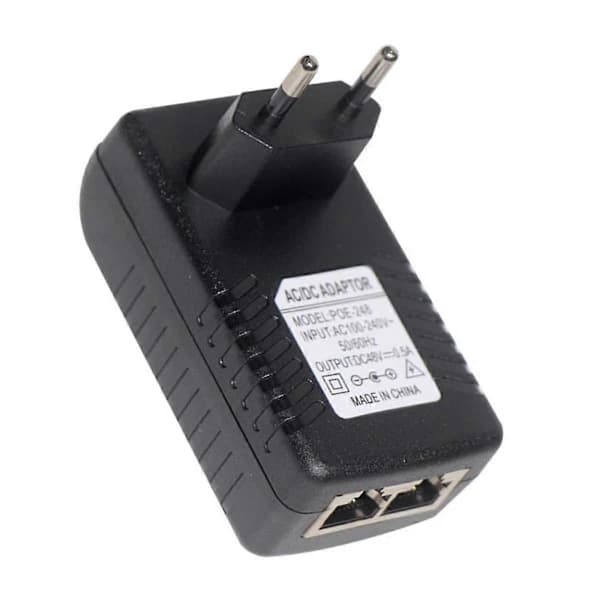 PoE-injektor Strömadapter För IP-kamera DC24V 1A EU-kontakt